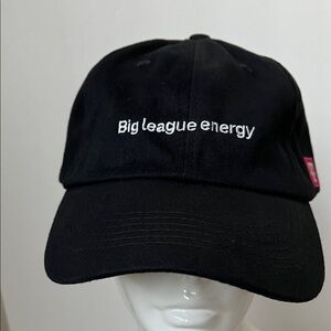 Big League Energy Black Baseball Cap Hat Embroidered Ball Cap NWOT